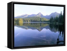 Strbske Pleso (Lake) and Peaks of Vysoke Tatry Mountains at Sunrise, Vysoke Tatry, Slovakia-Richard Nebesky-Framed Stretched Canvas