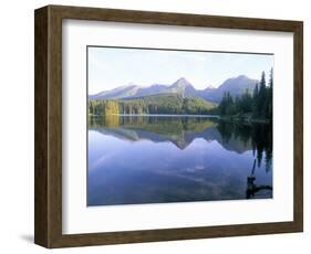 Strbske Pleso (Lake) and Peaks of Vysoke Tatry Mountains at Sunrise, Vysoke Tatry, Slovakia-Richard Nebesky-Framed Photographic Print