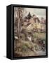 Stream at Osny-Camille Pissarro-Framed Stretched Canvas