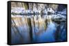 Stream Course in the Winter Wood, Triebtal, Vogtland, Saxony, Germany-Falk Hermann-Framed Stretched Canvas