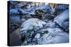 Stream Course in the Winter Wood, Triebtal, Vogtland, Saxony, Germany-Falk Hermann-Stretched Canvas