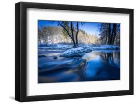 Stream Course in Winter Scenery, Triebtal, Vogtland, Saxony, Germany-Falk Hermann-Framed Photographic Print