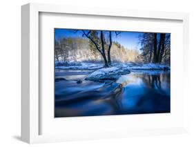 Stream Course in Winter Scenery, Triebtal, Vogtland, Saxony, Germany-Falk Hermann-Framed Photographic Print