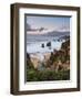 Stream flowing into the Pacific Ocean at Soberanes Point with the coastline in view-Sheila Haddad-Framed Photographic Print