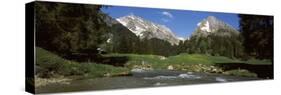 Stream Flowing Through a Forest, Mt Santis, Mt Altmann, Appenzell Alps, St Gallen Canton, Switze...-null-Stretched Canvas