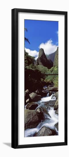 Stream Flowing Through a Valley, Iao Needle, Iao Valley, Wailuku, Maui, Hawaii, USA-null-Framed Photographic Print