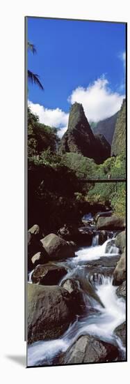 Stream Flowing Through a Valley, Iao Needle, Iao Valley, Wailuku, Maui, Hawaii, USA-null-Mounted Photographic Print