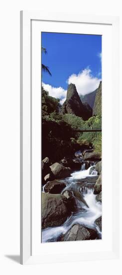 Stream Flowing Through a Valley, Iao Needle, Iao Valley, Wailuku, Maui, Hawaii, USA-null-Framed Photographic Print