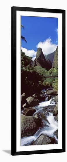 Stream Flowing Through a Valley, Iao Needle, Iao Valley, Wailuku, Maui, Hawaii, USA-null-Framed Photographic Print