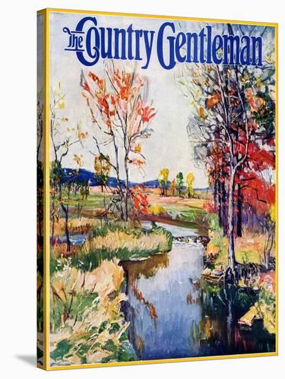 "Stream in Autumn," Country Gentleman Cover, October 1, 1933-Walter Baum-Stretched Canvas