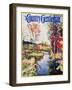 "Stream in Autumn," Country Gentleman Cover, October 1, 1933-Walter Baum-Framed Giclee Print