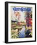 "Stream in Autumn," Country Gentleman Cover, October 1, 1933-Walter Baum-Framed Giclee Print