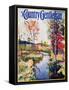 "Stream in Autumn," Country Gentleman Cover, October 1, 1933-Walter Baum-Framed Stretched Canvas