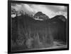 Stream In Fgnd With View Of Trees And Snow On Mts, Wyoming 1933-1942-Ansel Adams-Framed Art Print