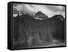 Stream In Fgnd With View Of Trees And Snow On Mts, Wyoming 1933-1942-Ansel Adams-Framed Stretched Canvas