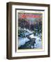 "Stream in Snowy Woods," Country Gentleman Cover, January 1, 1933-Walter Baum-Framed Giclee Print