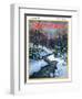 "Stream in Snowy Woods," Country Gentleman Cover, January 1, 1933-Walter Baum-Framed Giclee Print