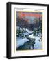 "Stream in Snowy Woods," Country Gentleman Cover, January 1, 1933-Walter Baum-Framed Giclee Print