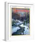 "Stream in Snowy Woods," Country Gentleman Cover, January 1, 1933-Walter Baum-Framed Giclee Print