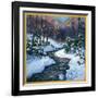 "Stream in Snowy Woods,"January 1, 1933-Walter Baum-Framed Giclee Print