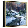 "Stream in Snowy Woods,"January 1, 1933-Walter Baum-Framed Stretched Canvas