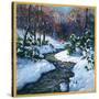 "Stream in Snowy Woods,"January 1, 1933-Walter Baum-Stretched Canvas