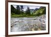 Stream, Rocks, Rushing Water, Glacier National Park, Montana-Yitzi Kessock-Framed Photographic Print