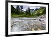 Stream, Rocks, Rushing Water, Glacier National Park, Montana-Yitzi Kessock-Framed Premium Photographic Print