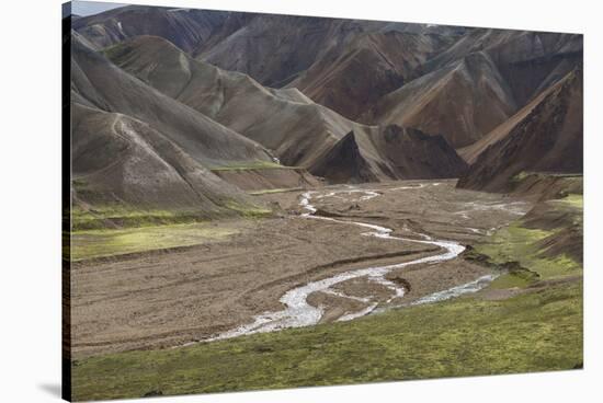 Stream Running Through a Mountain Range in Landmannalaugar, Iceland-Gavriel Jecan-Stretched Canvas