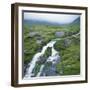 Stream Rushing over Rocks in a Wet Misty Environment, Estoroy Island, Faroe Islands, Denmark-David Lomax-Framed Photographic Print