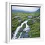 Stream Rushing over Rocks in a Wet Misty Environment, Estoroy Island, Faroe Islands, Denmark-David Lomax-Framed Photographic Print