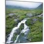 Stream Rushing over Rocks in a Wet Misty Environment, Estoroy Island, Faroe Islands, Denmark-David Lomax-Mounted Photographic Print