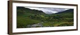 Stream Through Lush Mountain Landscape, Distant Cottages, Ireland-null-Framed Photographic Print