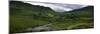 Stream Through Lush Mountain Landscape, Distant Cottages, Ireland-null-Mounted Photographic Print