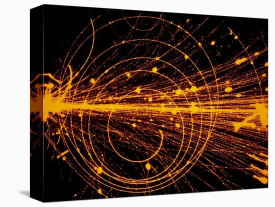 Streamer Chamber Photo of Oxygen Ion Collision-Cern-Stretched Canvas