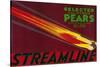 Streamline Pear Crate Label - Santa Clara, CA-Lantern Press-Stretched Canvas