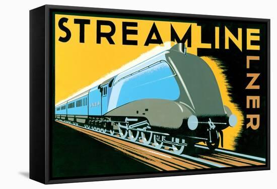 Streamline Train-Brian James-Framed Stretched Canvas