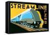 Streamline Train-Brian James-Framed Stretched Canvas