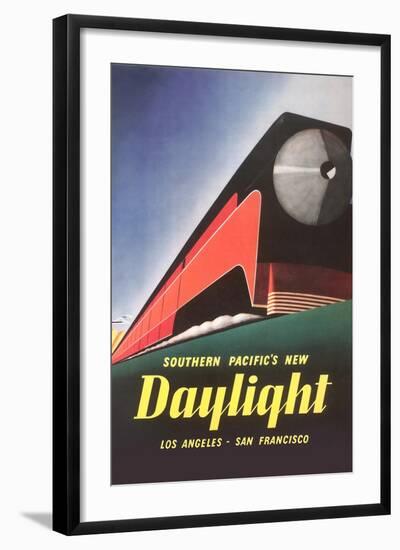 Streamlined Daylight Train-null-Framed Art Print