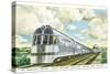 Streamlined Nebraska Zephyr Train-null-Stretched Canvas