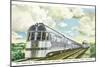 Streamlined Nebraska Zephyr Train-null-Mounted Art Print