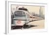 Streamlined New York Central Train-null-Framed Art Print