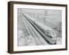 Streamlined Train Cars on Daytime Schedule-null-Framed Photographic Print