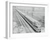 Streamlined Train Cars on Daytime Schedule-null-Framed Photographic Print