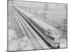 Streamlined Train Cars on Daytime Schedule-null-Mounted Photographic Print