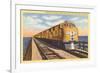 Streamlined Train Crossing Great Salt Lake, Utah-null-Framed Art Print