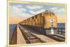 Streamlined Train Crossing Great Salt Lake, Utah-null-Mounted Art Print