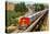 Streamlined Train on Trestle-null-Stretched Canvas