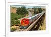 Streamlined Train on Trestle-null-Framed Premium Giclee Print