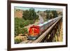 Streamlined Train on Trestle-null-Framed Premium Giclee Print